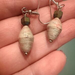 Elegant Cream and Silver Earrings